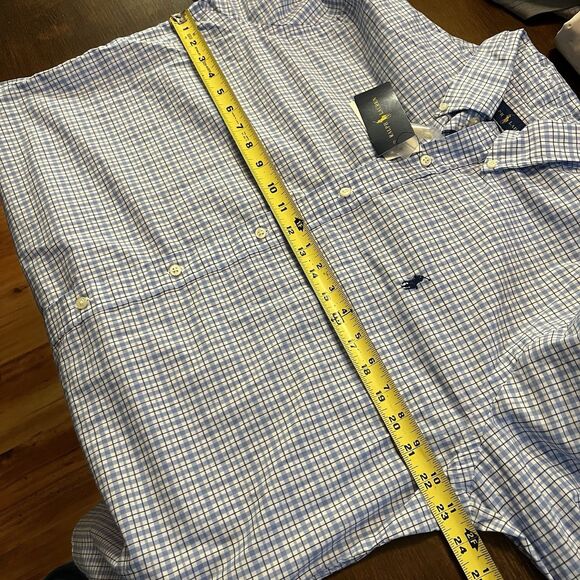 Polo Ralph Lauren Shirt Mens Large Classic Fit Gingham Plaid Blue Button Down - Picture 16 of 16